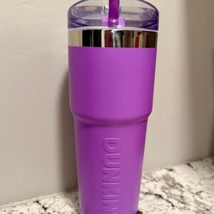 Dunkin' Purple Tumbler with Straw
